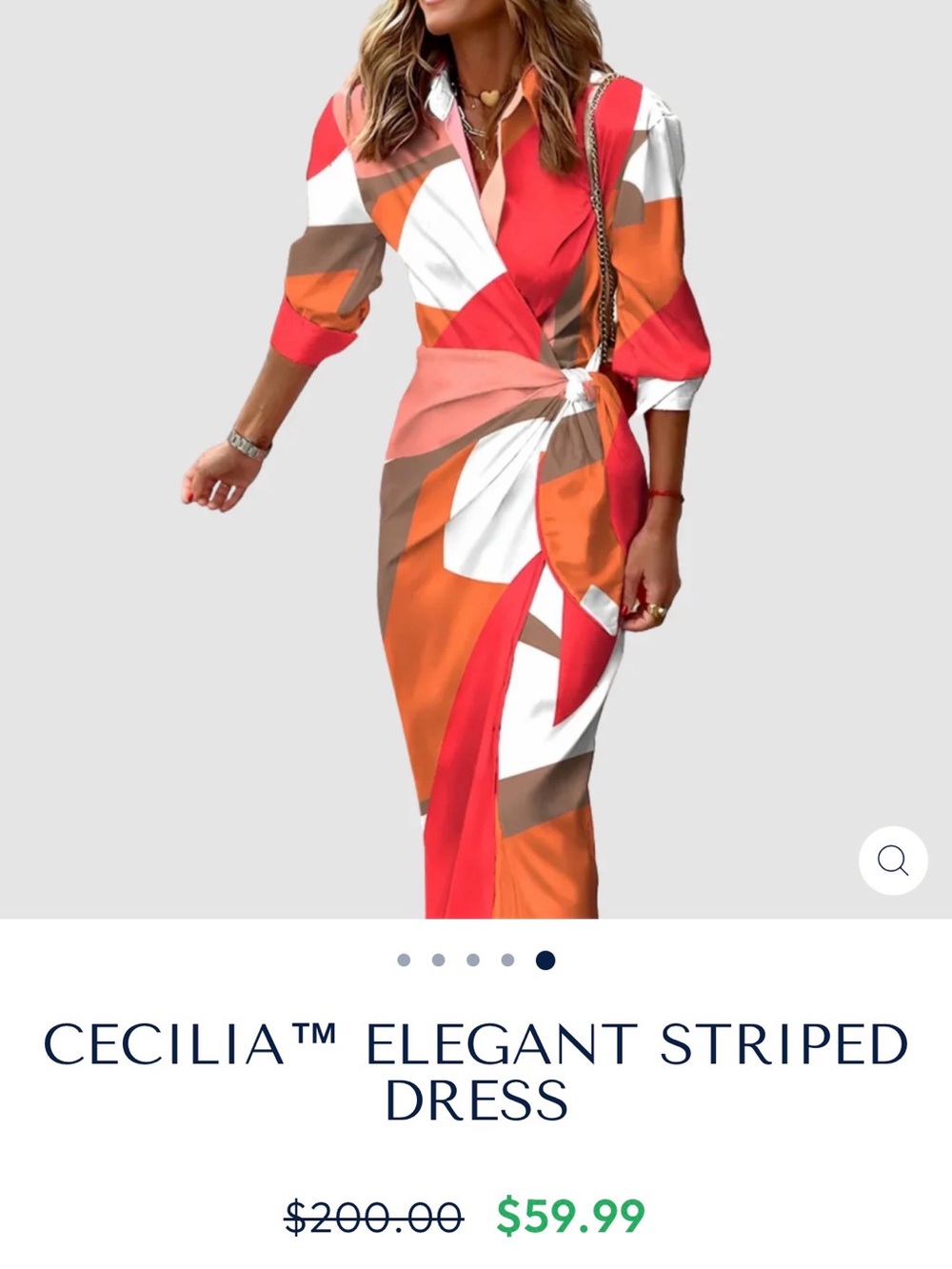 Grayson & porter  & Orange Knot-Waist Wrap Dress - NEW